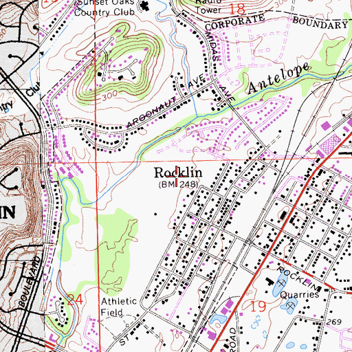Topographic Map of Spring View Middle School, CA
