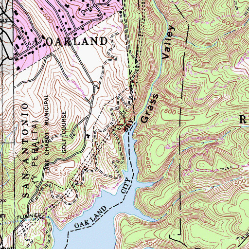 Topographic Map of Grass Valley Creek, CA