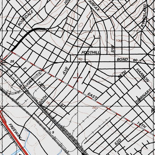 Topographic Map of Melrose, CA