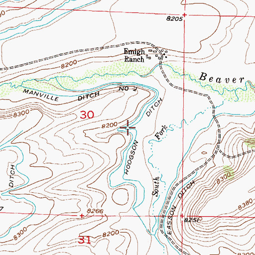 Topographic Map of Hodgson Ditch, CO