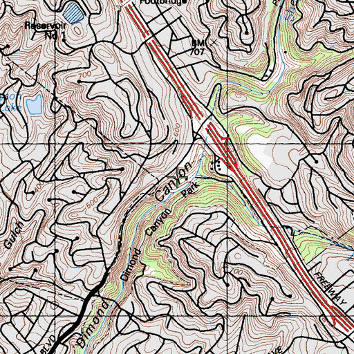 Topographic Map of Shepherd Canyon, CA