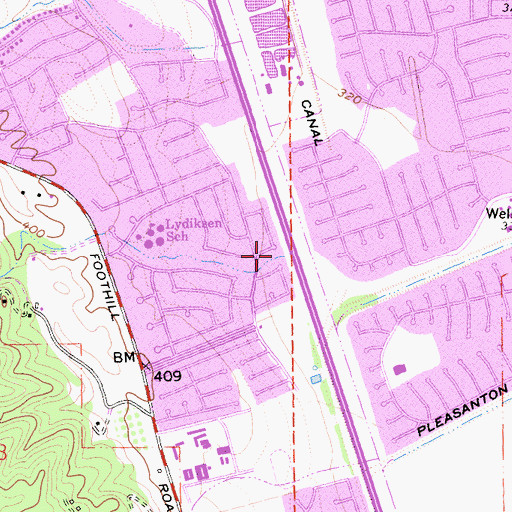 Topographic Map of Tehan Creek, CA