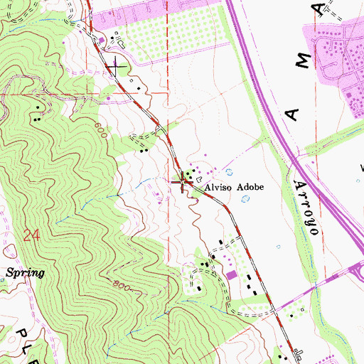 Topographic Map of Adobe Park, CA