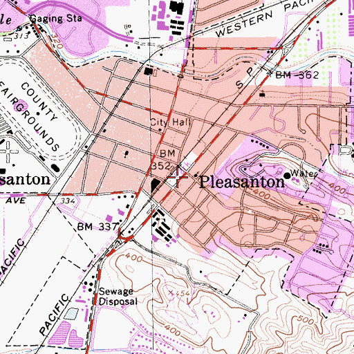 Topographic Map of Amador Valley Baptist Church, CA