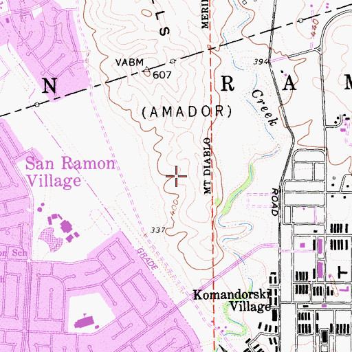 Topographic Map of Dougherty Hills Park, CA