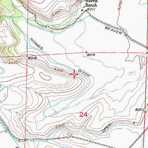 Topographic Map of Norris Ditch, CO