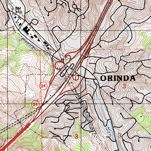 Topographic Map of Paul Park, CA