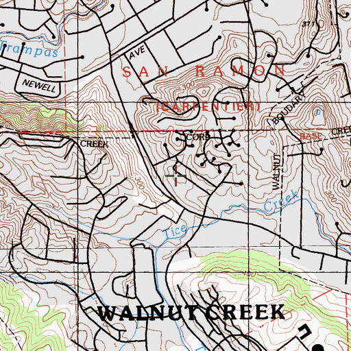 Topographic Map of Rossmoor Shopping Center, CA