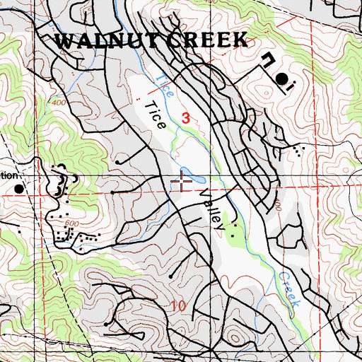 Topographic Map of Rossmoor Walnut Creek Golf Course, CA
