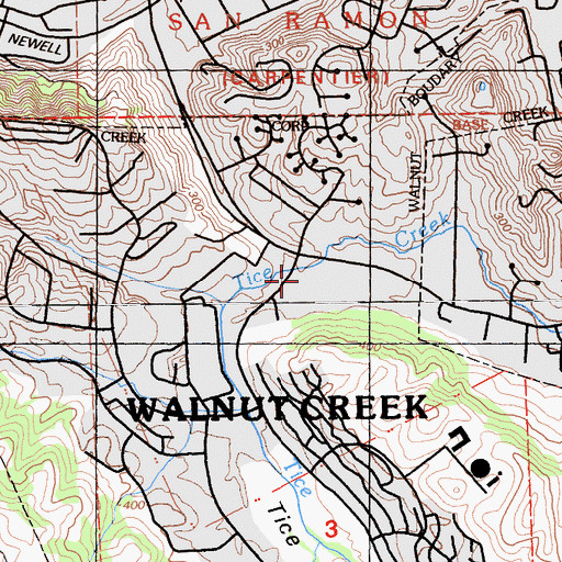 Topographic Map of Tice Valley Park, CA
