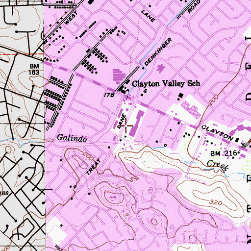 Topographic Map of Bel Air Shopping Center, CA