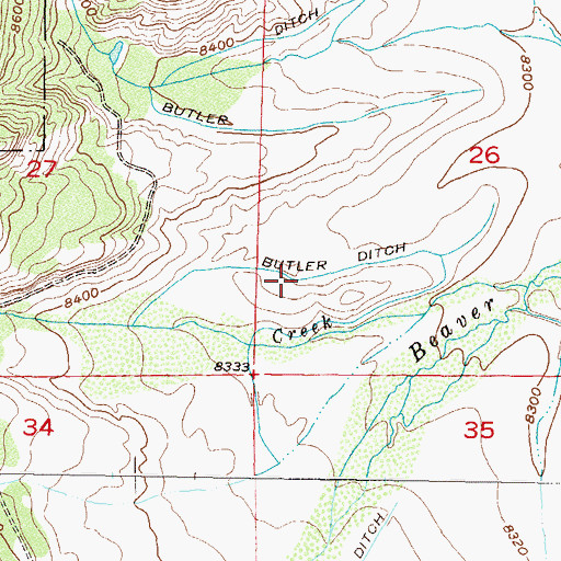 Topographic Map of Butler Ditch, CO