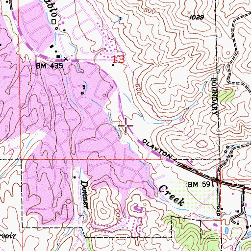 Topographic Map of Clayton Community Ballfields, CA