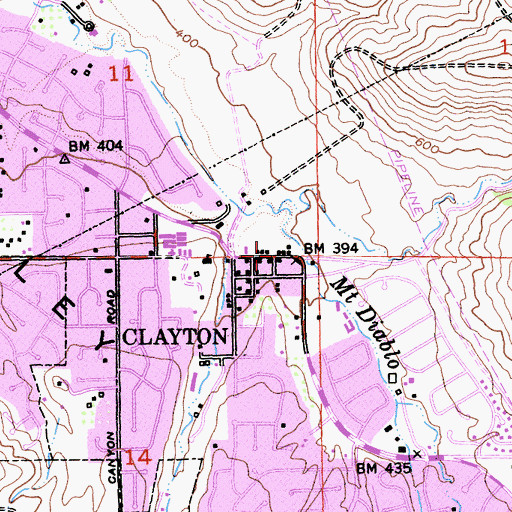 Topographic Map of Clayton Historical Society Museum, CA