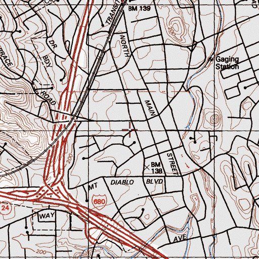 Topographic Map of Dean Lesher Regional Center for the Arts, CA