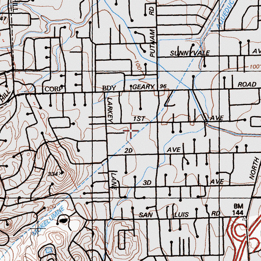 Topographic Map of Lindsay Museum, CA