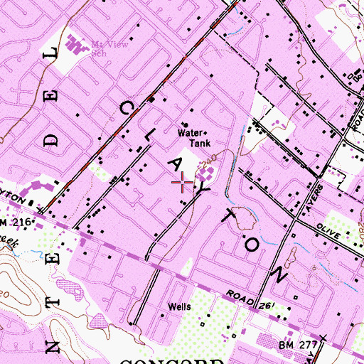 Topographic Map of Silverwood Elementary School, CA
