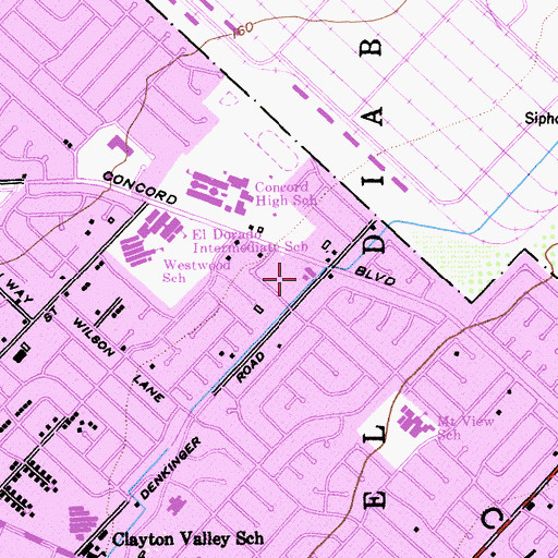 Topographic Map of Tabernacle School, CA