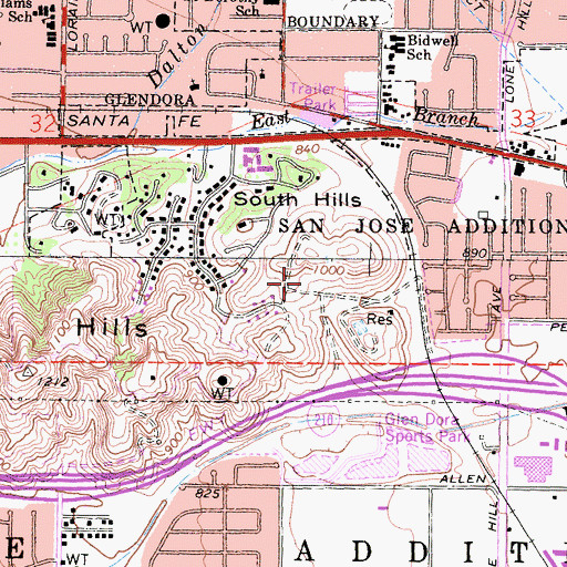 Topographic Map of Arrow Plaza Shopping Center, CA