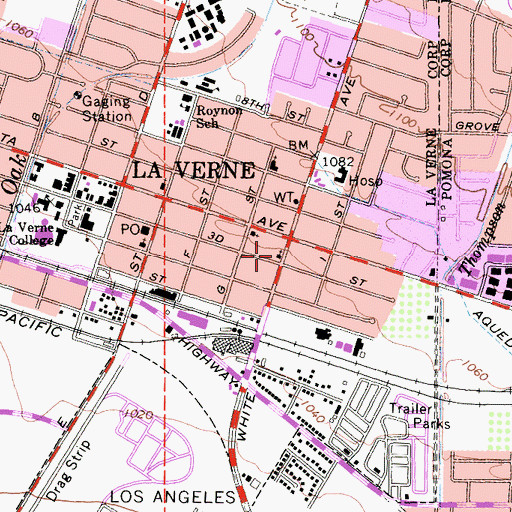 Topographic Map of Church of Christ, CA