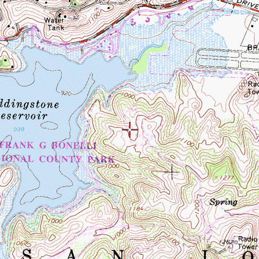 Topographic Map of East Shore Recreational Vehicle Park, CA