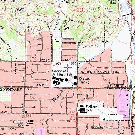 Topographic Map of George Manooshian Park, CA