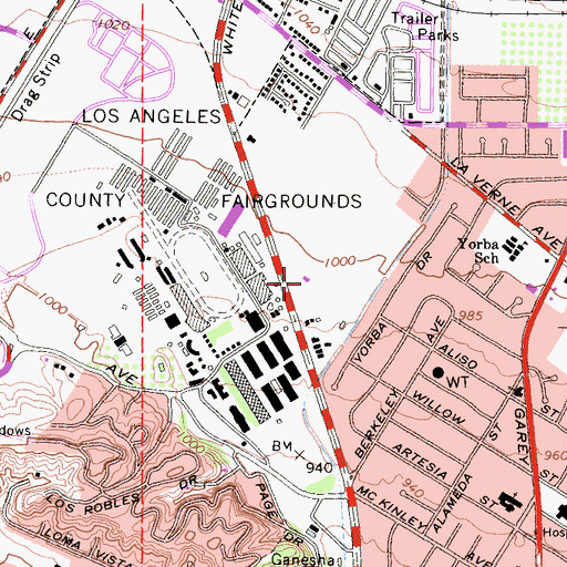 Topographic Map of Grace Brethren Church, CA