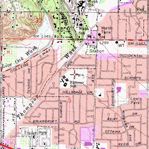 Topographic Map of Griffith Park, CA