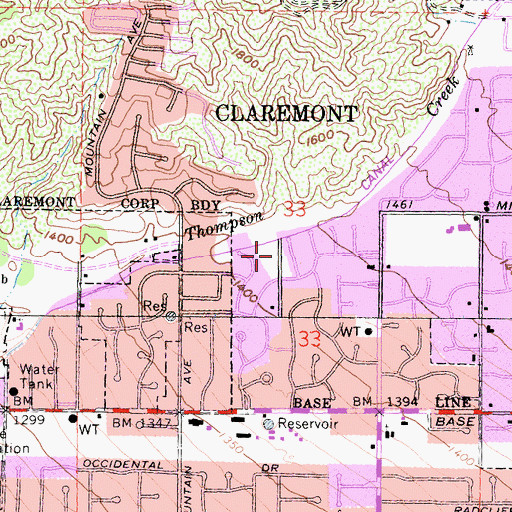 Topographic Map of Higginbotham Park, CA