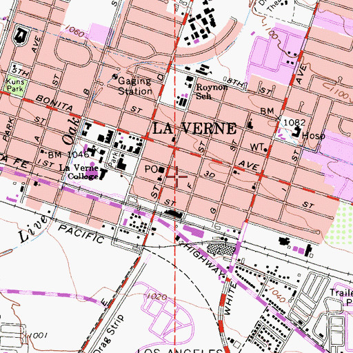 Topographic Map of House of Praise, CA