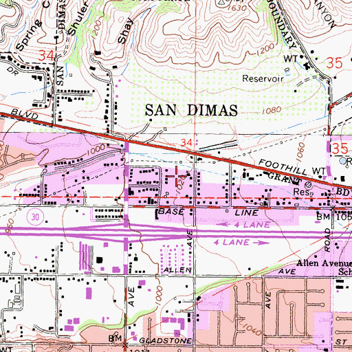 Topographic Map of Kingdom Hall of Jehovahs Witnesses, CA