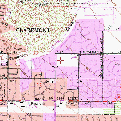 Topographic Map of La Puerta Sports Park, CA