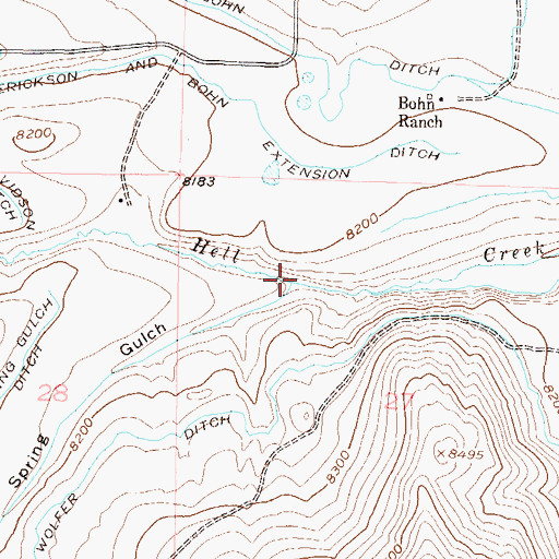 Topographic Map of Spring Gulch, CO