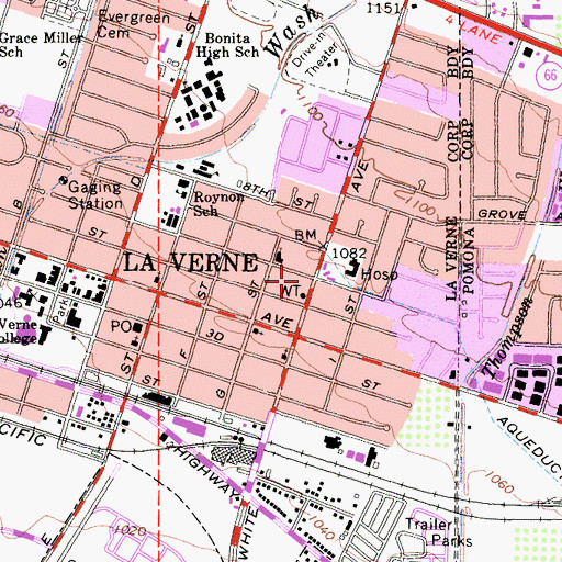 Topographic Map of Lincoln Mini Park, CA