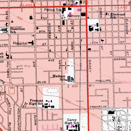 Topographic Map of Madison Park, CA