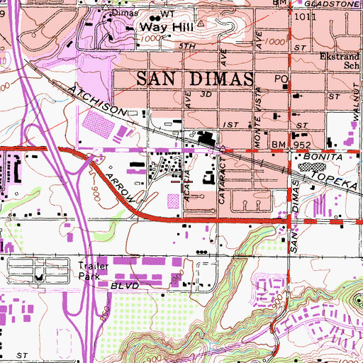 Topographic Map of Pioneer Park, CA