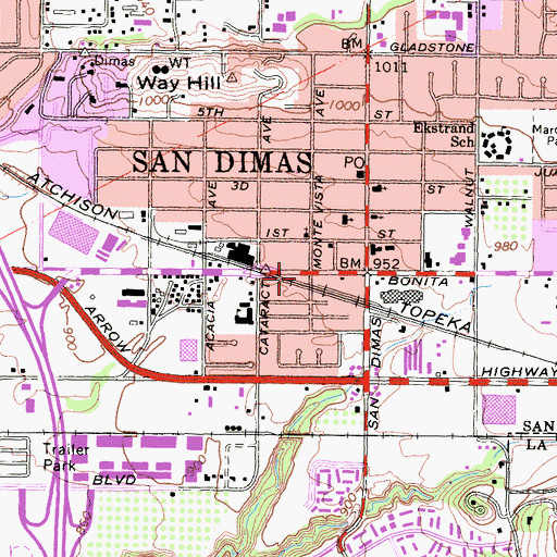 Topographic Map of Rhoads Park, CA