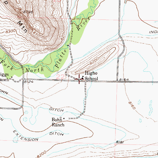 Topographic Map of Higho School, CO