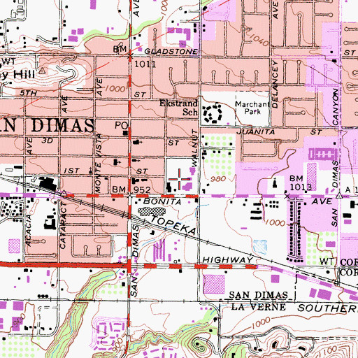Topographic Map of Stanley Plummer Community Building, CA