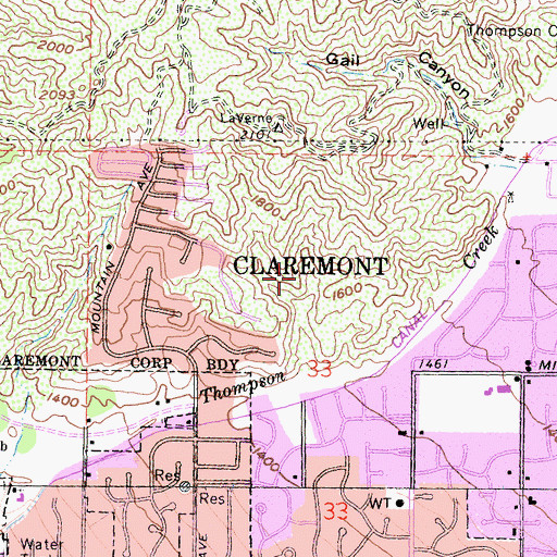 Topographic Map of Sycamore Canyon Park, CA