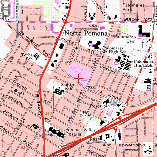 Topographic Map of Ted Greene Park, CA