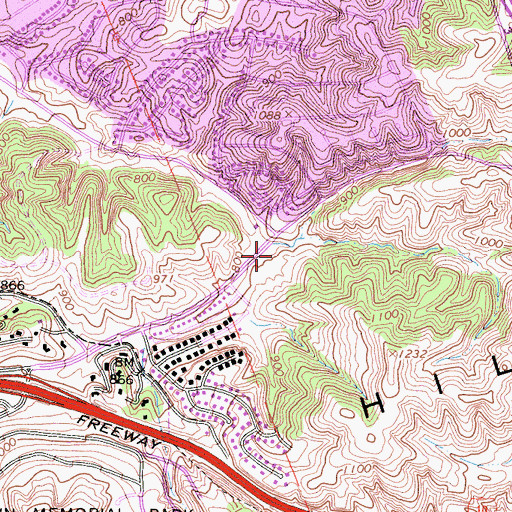 Topographic Map of Via Verde Plaza Shopping Center, CA