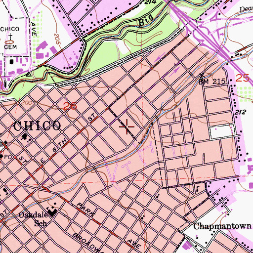 Topographic Map of Apostolic Gospel Temple, CA