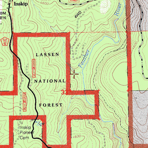 Topographic Map of Blowhard Ravine, CA
