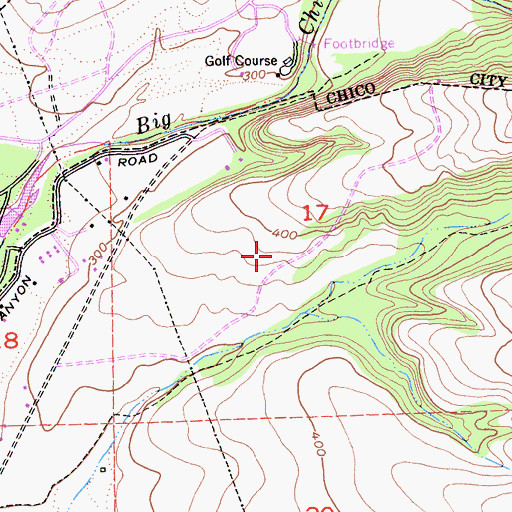 Topographic Map of Canyon Oaks Golf Course, CA