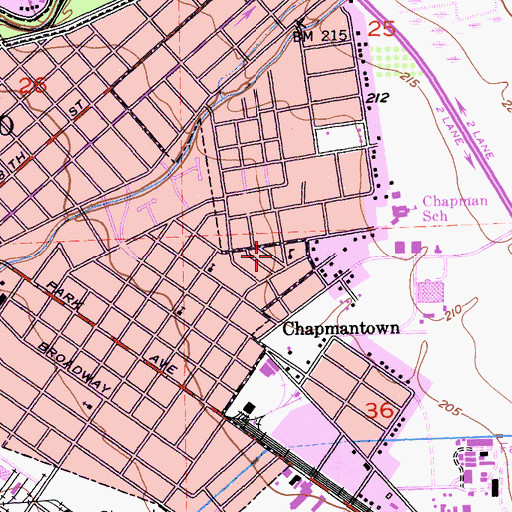 Topographic Map of Chapman Neighborhood Center, CA