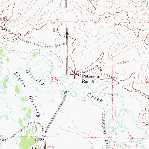 Topographic Map of Peterson Ranch, CO