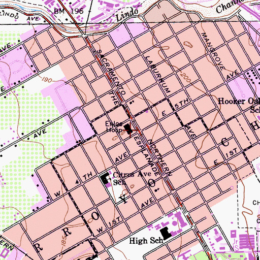 Topographic Map of The Church of Jesus Christ of Latter Day Saints, CA