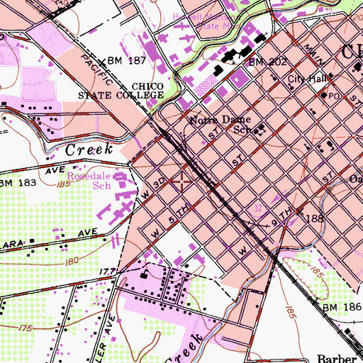 Topographic Map of Depot Park, CA