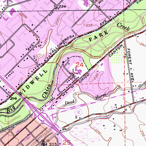 Topographic Map of Parkview Elementary School, CA